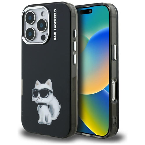 Husa pentru iPhone 16 Pro, Karl Lagerfeld IML Aquarelle Choupette Logo (KLHCP16LHMCHAQK), auriu