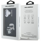 Husa pentru iPhone 16, Karl Lagerfeld IML Aquarelle Karl & Choupette (KLHCP16SHMKCAQK), bleu