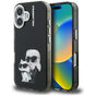Husa pentru iPhone 16, Karl Lagerfeld IML Aquarelle Karl & Choupette (KLHCP16SHMKCAQK), bleu