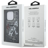 Husa pentru iPhone 16 Pro Max, Karl Lagerfeld Liquid Glitter Choupette Logo MagSafe (KLHCP16XLCHSCTDK), alb