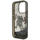 Husa pentru iPhone 16 Pro Max, Karl Lagerfeld Liquid Glitter Choupette Logo MagSafe (KLHCP16XLCHSCTDK), alb
