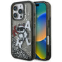 Husa pentru iPhone 16 Pro, Karl Lagerfeld Liquid Glitter Choupette Logo MagSafe (KLHCP16LLCHSCTDK), alb