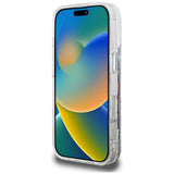 Husa pentru iPhone 16 Pro Max, Karl Lagerfeld Liquid Glitter Choupette Logo (KLHCP16XLCHSCTDT), alb