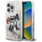 Husa pentru iPhone 16 Pro, Karl Lagerfeld Liquid Glitter Choupette Logo MagSafe (KLHCP16LLCHSCTDT), alb