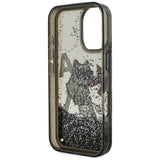 Husa pentru iPhone 16, Karl Lagerfeld Liquid Glitter Choupette Logo MagSafe (KLHCP16SLCHSCTDK), alb