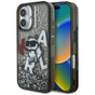 Husa pentru iPhone 16, Karl Lagerfeld Liquid Glitter Choupette Logo MagSafe (KLHCP16SLCHSCTDK), alb