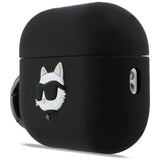 Husa casti pentru AirPods Pro 3, Karl Lagerfeld Silicone Choupette Head 3d Klap3runchk, negru
