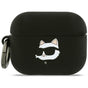 Husa casti pentru AirPods Pro 3, Karl Lagerfeld Silicone Choupette Head 3d Klap3runchk, negru