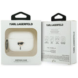 Husa casti pentru AirPods Pro 3, Karl Lagerfeld Silicone Karl Head 3d Klap3runikh, alb