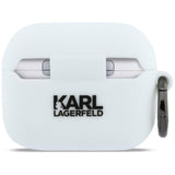 Husa casti pentru AirPods Pro 3, Karl Lagerfeld Silicone Karl Head 3d Klap3runikh, alb