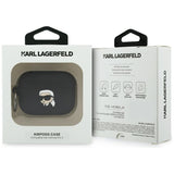 Husa casti pentru AirPods Pro 3, Karl Lagerfeld Silicone Karl Head 3d Klap3runikk, negru