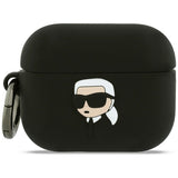 Husa casti pentru AirPods Pro 3, Karl Lagerfeld Silicone Karl Head 3d Klap3runikk, negru