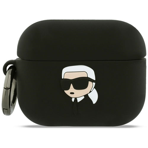 Husa casti pentru AirPods Pro 3, Karl Lagerfeld Silicone Karl Head 3d Klap3runikk, negru