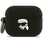 Husa casti pentru AirPods Pro 3, Karl Lagerfeld Silicone Karl Head 3d Klap3runikk, negru