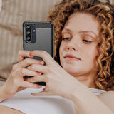 Husa pentru Samsung Galaxy A36 5G, Techsuit Carbon Silicone, albastru