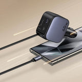 Incarcator auto UGREEN EC602 (55212B), cu Retractabil USB-C cable, USB, Type-C, 60W, negru