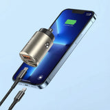 Incarcator auto Lito (IN-C03), 1x USB, 1x Type-C, 30W, Incarcare rapida, Ultra-Mini & Sleek Design, Universal, negru