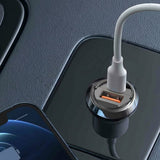 Incarcator auto Lito (IN-C03), 1x USB, 1x Type-C, 30W, Incarcare rapida, Ultra-Mini & Sleek Design, Universal, negru