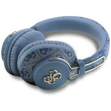 Casti wireless Guess 4G Metal Logo (GUBHS72P4FC4MB), Bluetooth 5.3, ENC, USB-C, Eco-Leather, On-ear, 300mAh, albastru