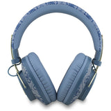 Casti wireless Guess 4G Metal Logo (GUBHS72P4FC4MB), Bluetooth 5.3, ENC, USB-C, Eco-Leather, On-ear, 300mAh, albastru