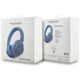 Casti wireless Guess 4G Metal Logo (GUBHS72P4FC4MB), Bluetooth 5.3, ENC, USB-C, Eco-Leather, On-ear, 300mAh, albastru