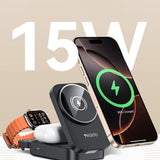 Statie de incarcare Yesido Statie de incarcare wireless 3in1 (DS27), pentru iPhone, Apple Watch, AirPods, Magnetic, Pliabil, Holder, 15W, negru