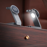 Incarcator wireless Yesido (DS26), Magnetic, pentru Phone, Watch, Earbuds, Pliabil, Stand, Night Light, 15W, gri