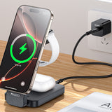 Incarcator wireless Yesido (DS26), Magnetic, pentru Phone, Watch, Earbuds, Pliabil, Stand, Night Light, 15W, gri