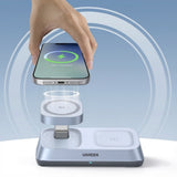 Incarcator wireless UGREEN W711, MagSafe, Incarcare rapida, Qi2, pentru iPhone, AirPods, Apple Watch, 25W, bleu