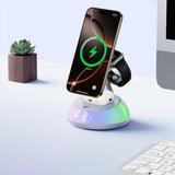 Incarcator wireless 3in1 Yesido (DS31), pentru iPhone, Apple Watch, AirPods, Prindere magnetica, RGB Lighting, alb