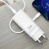 Incarcator retea 3mk Hyper, 2x Type-C, 1x USB-A, GaN Technology, Incarcare rapida, 65W, alb