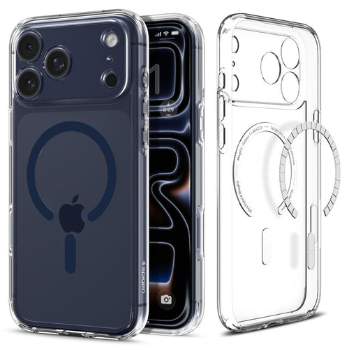 Husa pentru iPhone 17 Pro Max, Spigen Ultra Hybrid MagSafe (ACS11108), bleumarin;transparenta