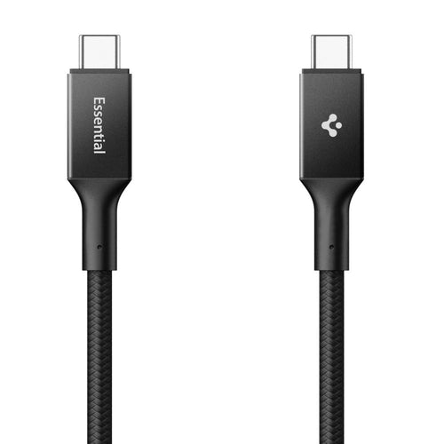 Cablu Spigen de date Essential EB10010CC (ACA09459), Incarcare rapida, Type-C to Type-C, 100W, 5Gbps, E-Marker Chip, 1m, negru