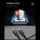 Cablu Spigen de date Essential EB10010CC (ACA09459), Incarcare rapida, Type-C to Type-C, 100W, 5Gbps, E-Marker Chip, 1m, negru
