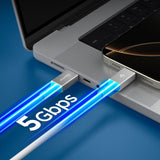 Cablu Spigen de date Essential EB10020CC (ACA08775), Incarcare rapida, Type-C to Type-C, 100W, 5Gbps, E-Marker Chip, 2m, alb
