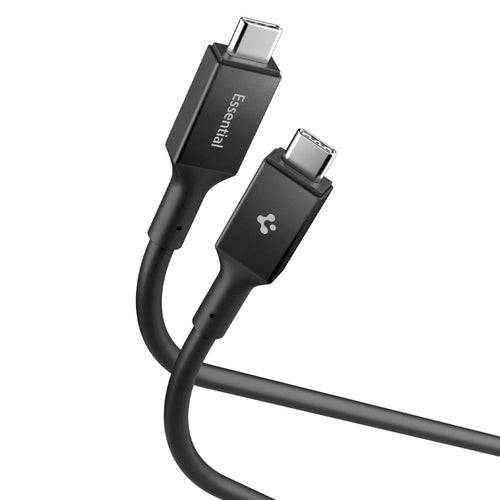 Cablu Spigen de date Essential EB10020CC (ACA09460), Incarcare rapida, Type-C to Type-C, 100W, 5Gbps, E-Marker Chip, 2m, negru