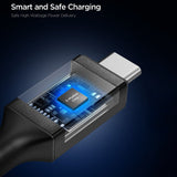 Cablu Spigen de date Essential EB10020CC (ACA09460), Incarcare rapida, Type-C to Type-C, 100W, 5Gbps, E-Marker Chip, 2m, negru