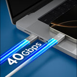 Cablu Spigen de date Essential EB24012CC (ACA08776), Incarcare rapida, Type-C, 240W, 40Gbps, E-Marker Chip, 8K, 1.2m, alb
