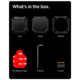 Spigen Tough Armor Holder (ACS09781), Apple AirTag 1 / 2, Waterproof IPX8, 3M Adhesive, Negru