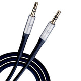 Cablu audio 3mk , 2x mini Jack 3.5mm, Aluminum + Silicon, 1m, negru