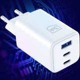 Incarcator retea 3mk Hyper, USB-A/USB-C, GaN Technology, 65W, QX4+, Fireproof V0 Material, alb