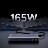 Baterie externa UGREEN PB552 (55995B), Incarcare rapida, Afisaj digital, USB, USB-C, Built-In 2x USB-C Cable, 165W, 25000mAh, gri