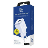 Incarcator retea 3mk Hyper, USB-A, USB-C, GaN Technology, QC4 + PD, 20W, alb