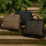 Geanta laptop Guess 4G Logo triunghi (GUCB15P4DPTW), 15, Eco-Piele, Zipper Pocket, Detasabil Strap, Reglabil, maro