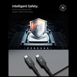 Cablu Spigen de date Essential EB24012CC (ACA09461), Incarcare rapida, Type-C, 240W, 40Gbps, E-Marker Chip, 8K, 1.2m, negru