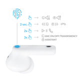 Casti wireless 3mk Casti Wireless LifePods, Bluetooth V5.3, ANC Technology, Control tactil, alb