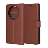 Husa pentru Honor Magic8 Lite, Techsuit Leather Folio, maro
