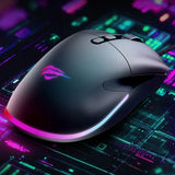 Mouse wireless Havit Wired Gaming Mouse (MS954), 800/1600/2400/3200/6400/12000 DPI, 1.6m, 5V, negru