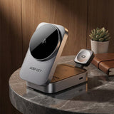 Incarcator wireless 3in1 Acefast (E22), pentru Phone, Earbuds, Apple Watch, 22.5W, 2.5A, Pliabil, gri