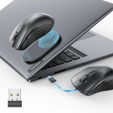 Mouse wireless ESR MagMouse (6H0020101), Prindere magnetica, Integrat Type-C Cable, 800-4800DPI, negru